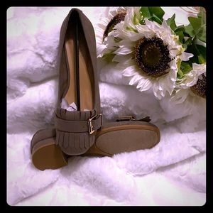 NW Taupe Buckle-Accent Scheme Pump-Women’s
